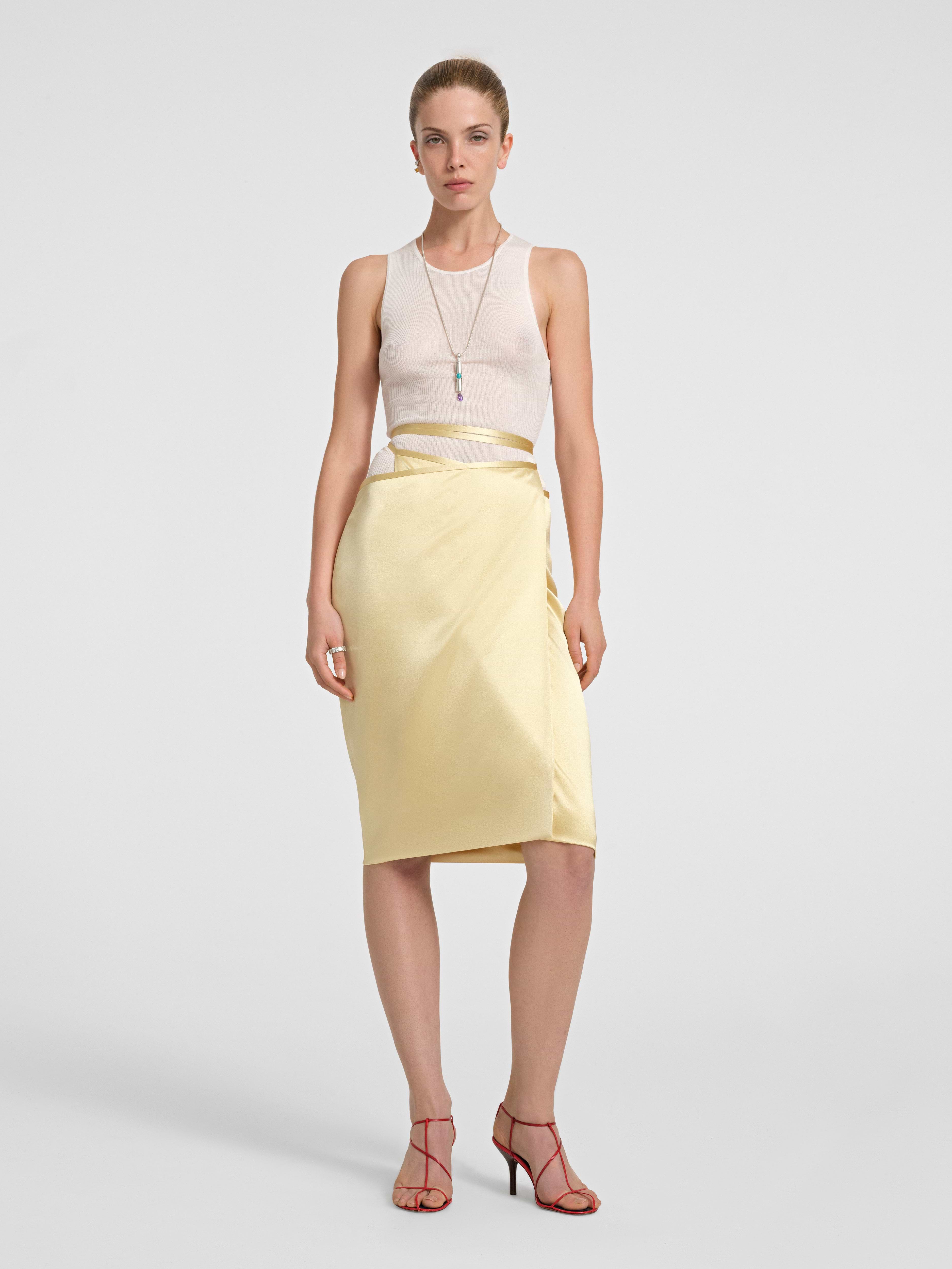 Rixa Skirt Canary in Silk | AFLALO