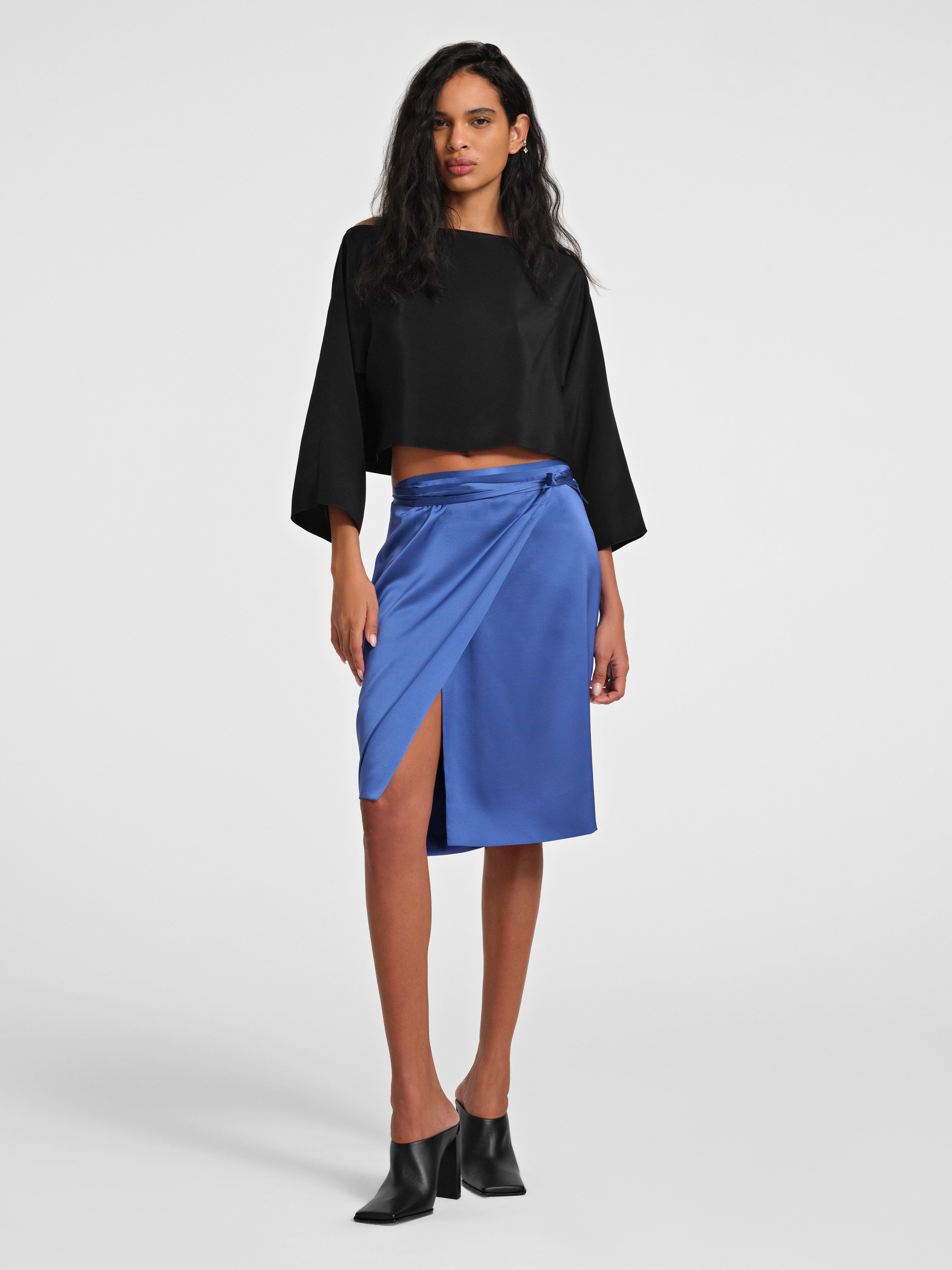 Rixa Skirt Neptune in Silk | AFLALO