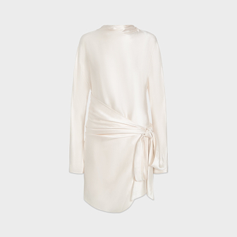 AFLALO Eponne Dress in Silk – Ivory - Ghost Back