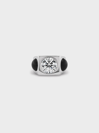 AFLALO Hex Ring in White Gold, front view