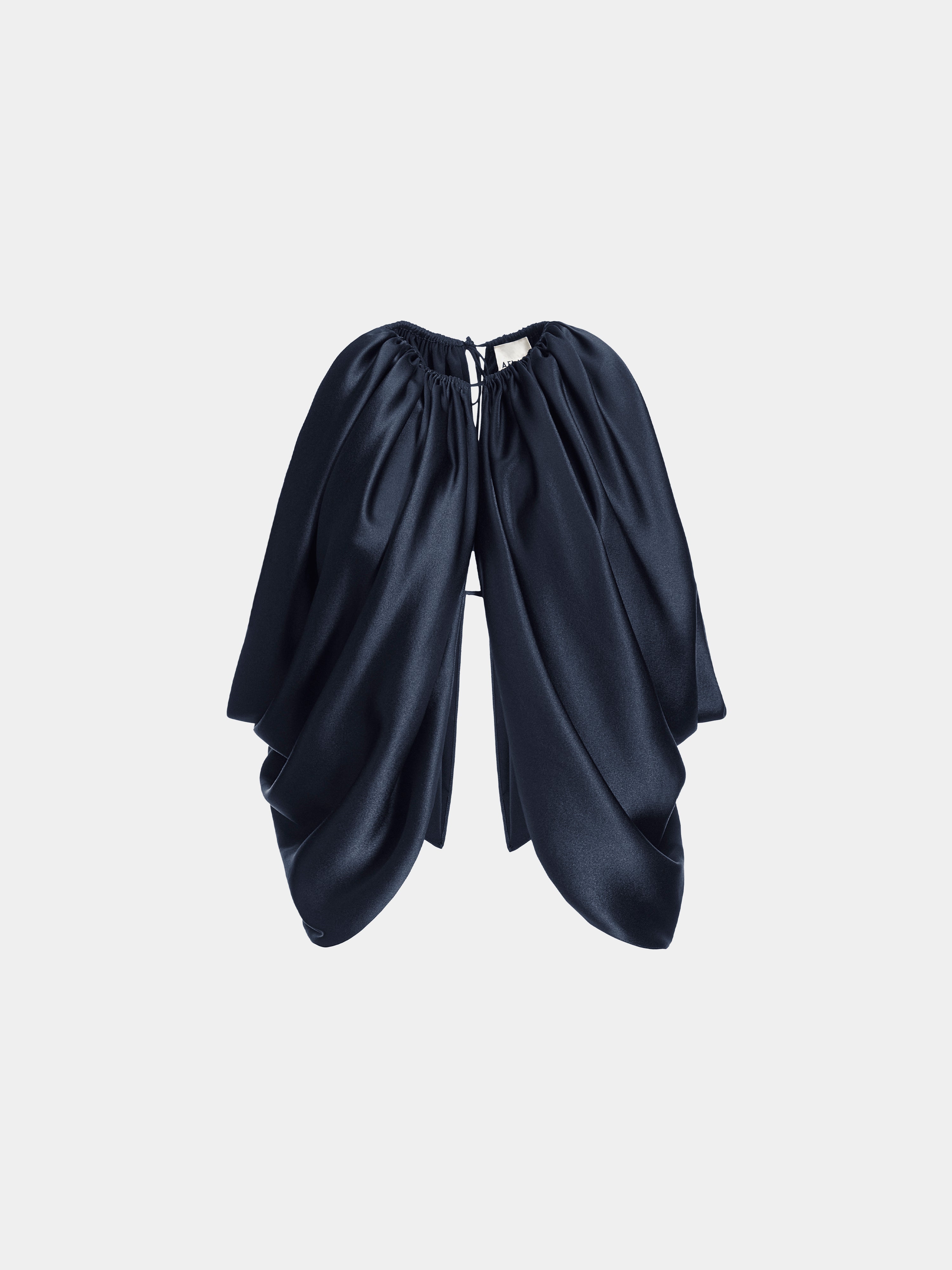 AFLALO Reysa Top in Silk, Midnight, front view