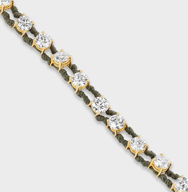 AFLALO Racquet String in Gold – Khaki - Ghost Unclasped Front