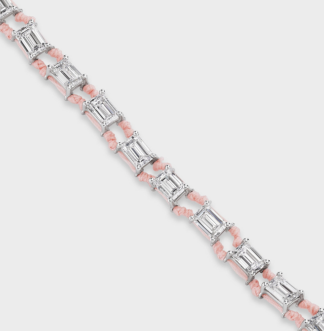 ALALO Racquet String in White Gold – Rose - Ghost Unclasped Front