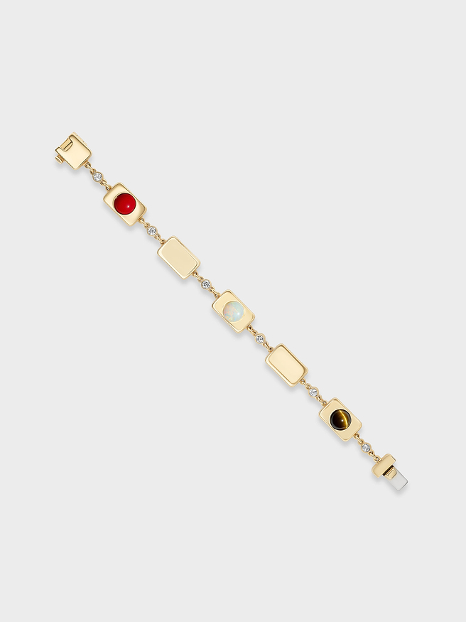 Chiclet Bracelet in Gold