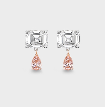 Tennis Drop Earrings in Mixed Gold - AFLALO