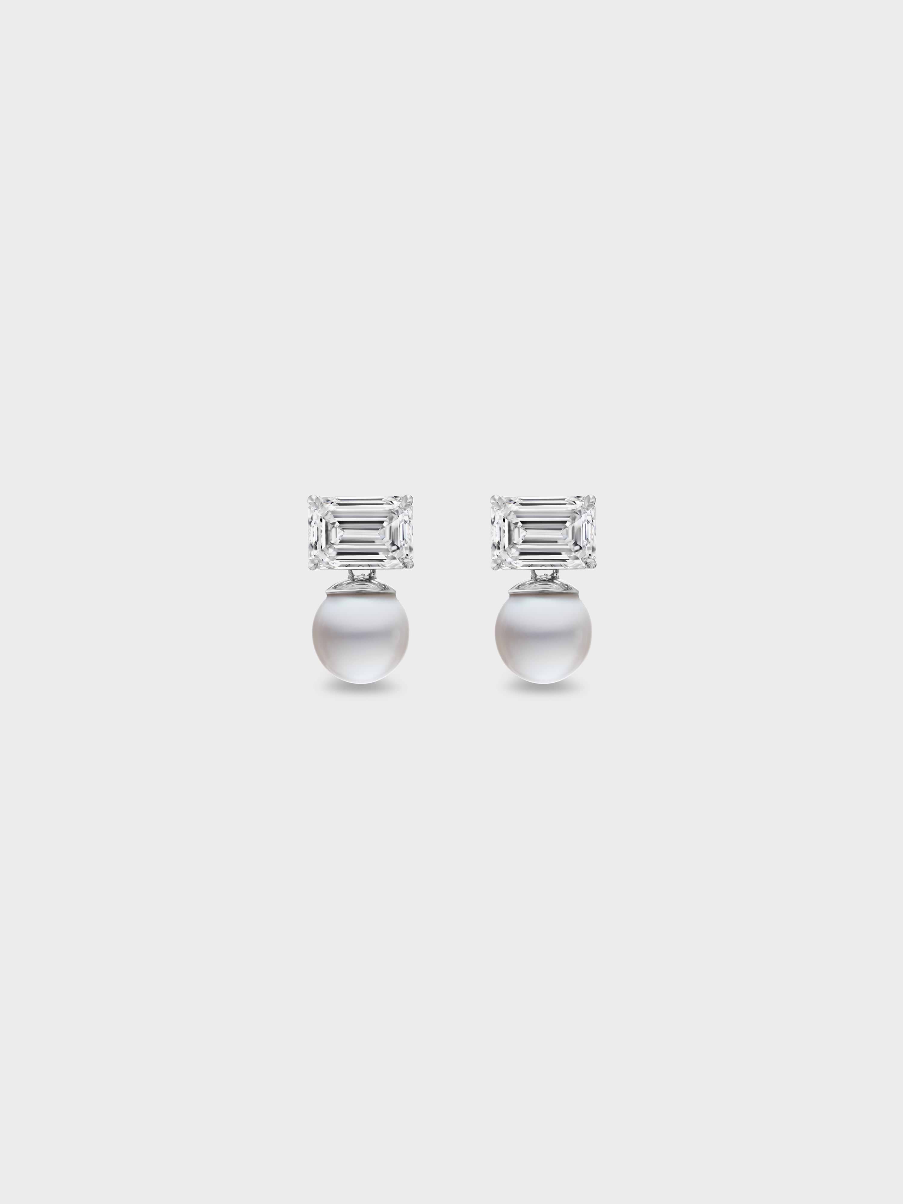 Priestess Tennis Drop Earrings in White Gold