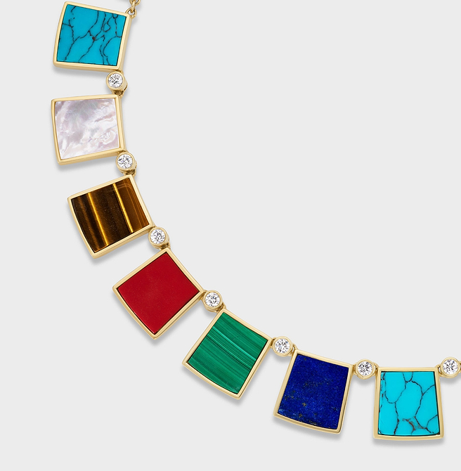 AFLALO Tile Necklace in Gold – Ghost Front Detail