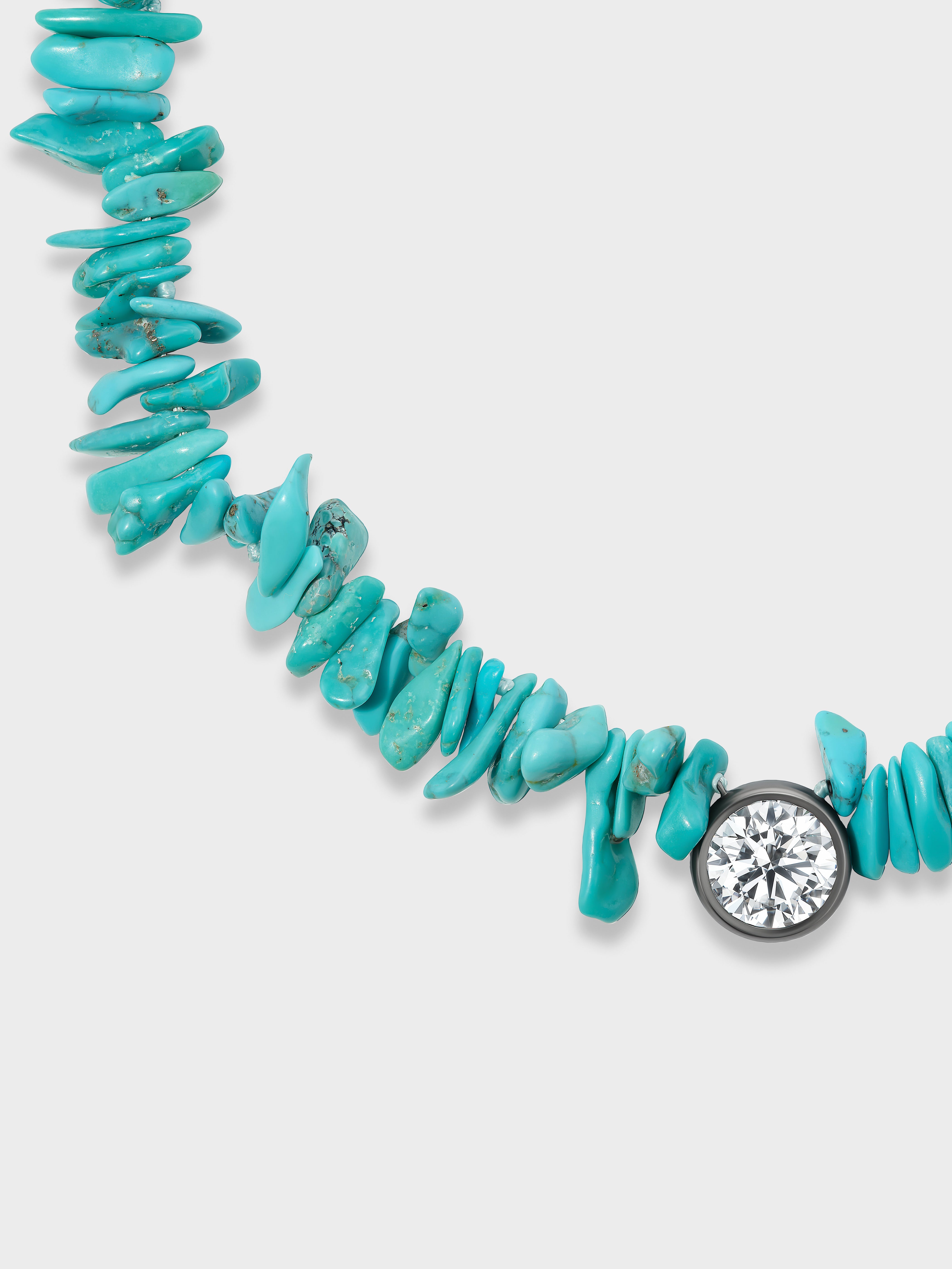 Turquoise Choker in White Gold