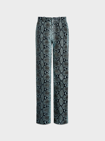 AFLALO Lazare Trouser in Python Embossed Leather – Racer - Ghost Front
