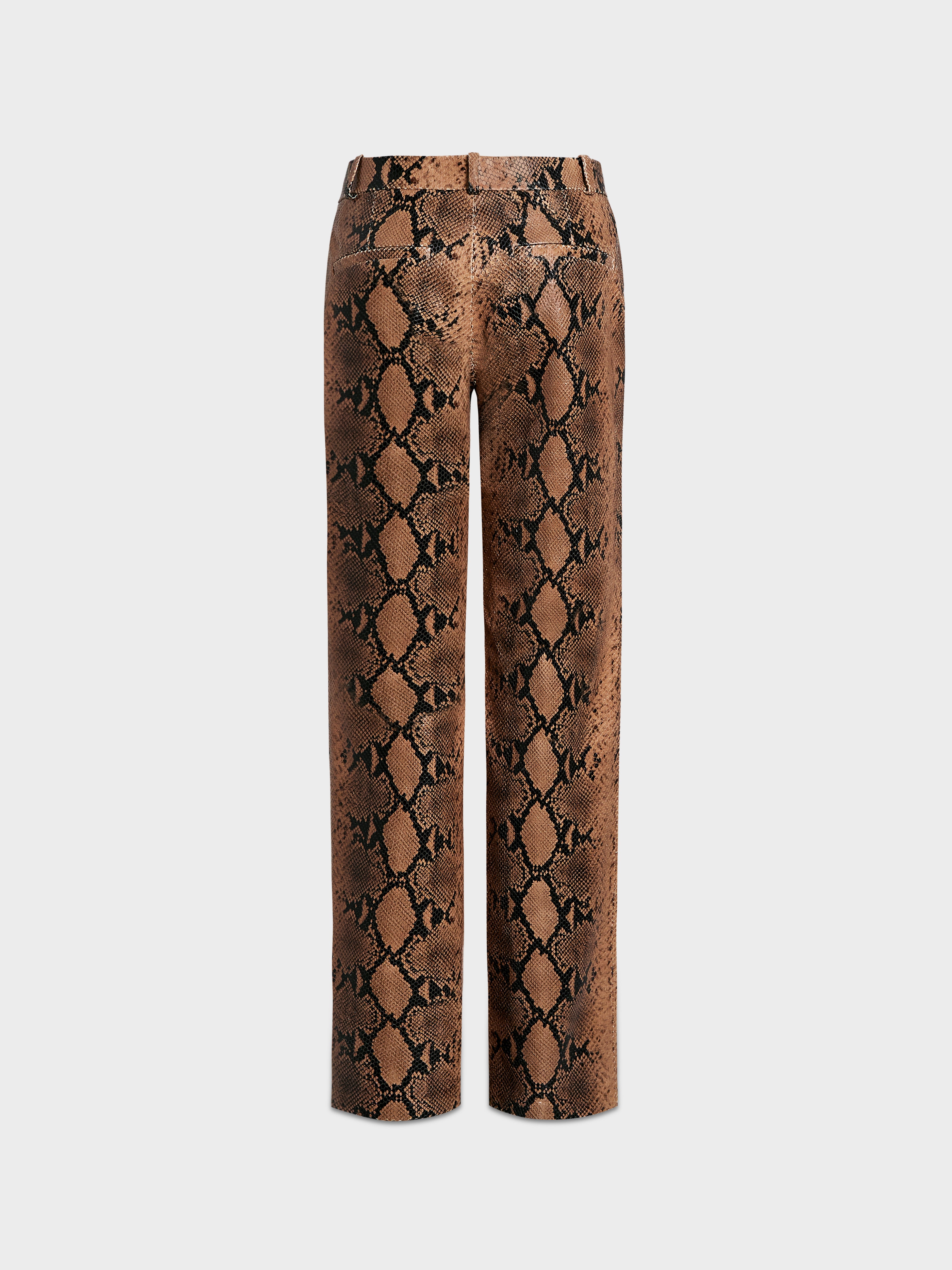 AFLALO Lazare Trouser in Python Embossed Leather – Copperhead - Ghost Back