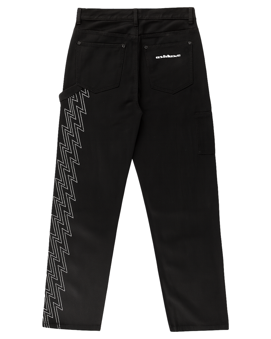 Ashluxe Men's Denim Trucker Jean Black