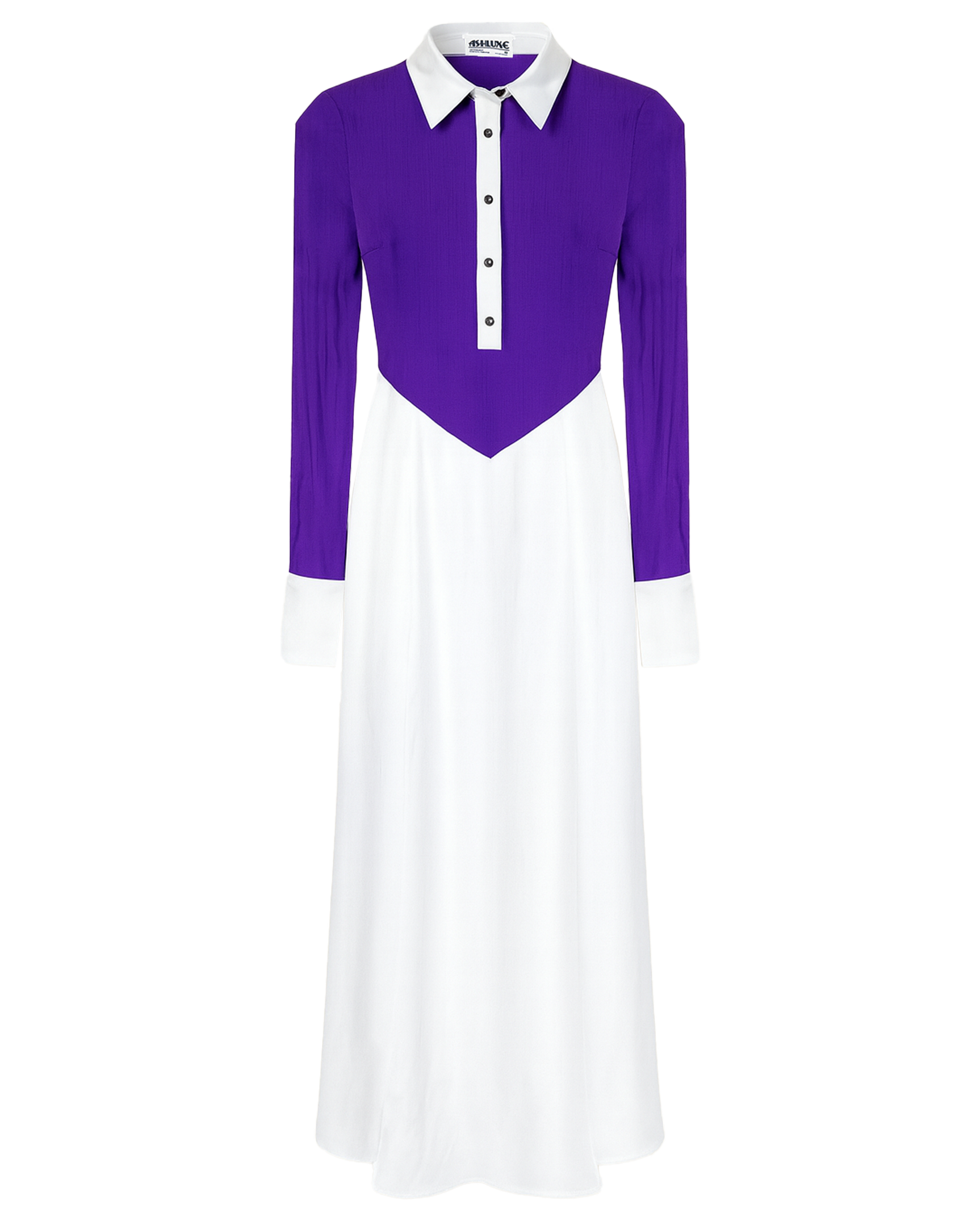 Ashluxe Maxi Long Dress Purple/White