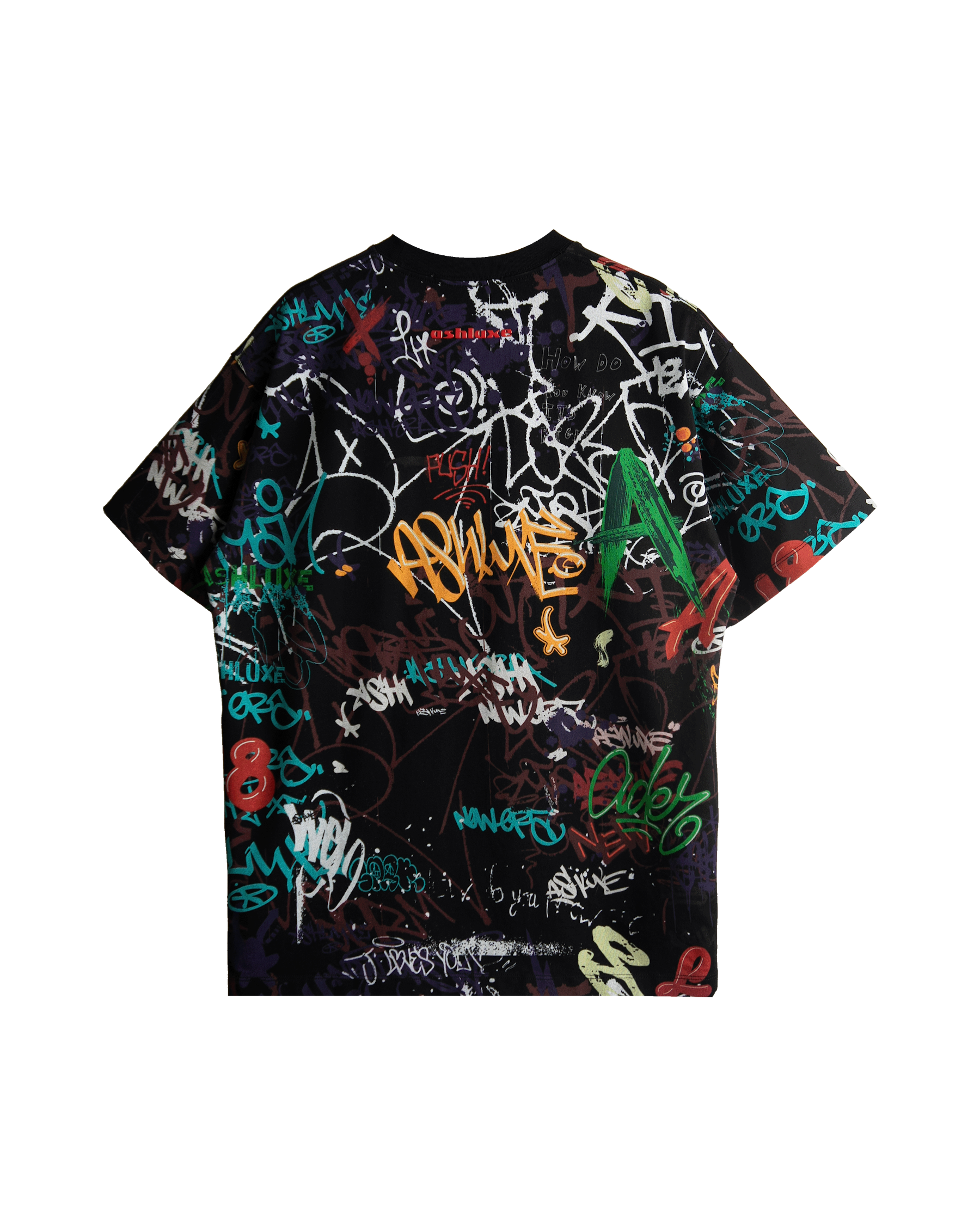 Ashluxe Wall Graffiti T-Shirt Black