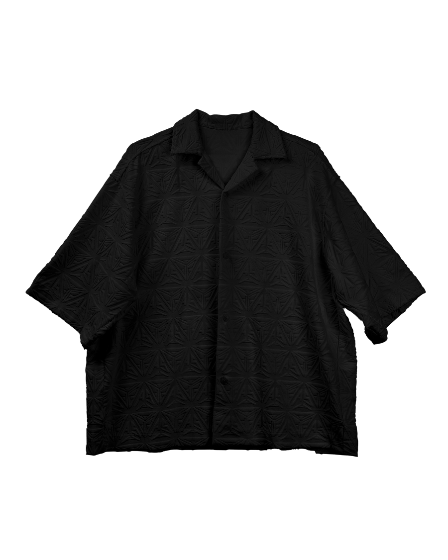 Monogram Plush Jersey Bowling Shirt Black