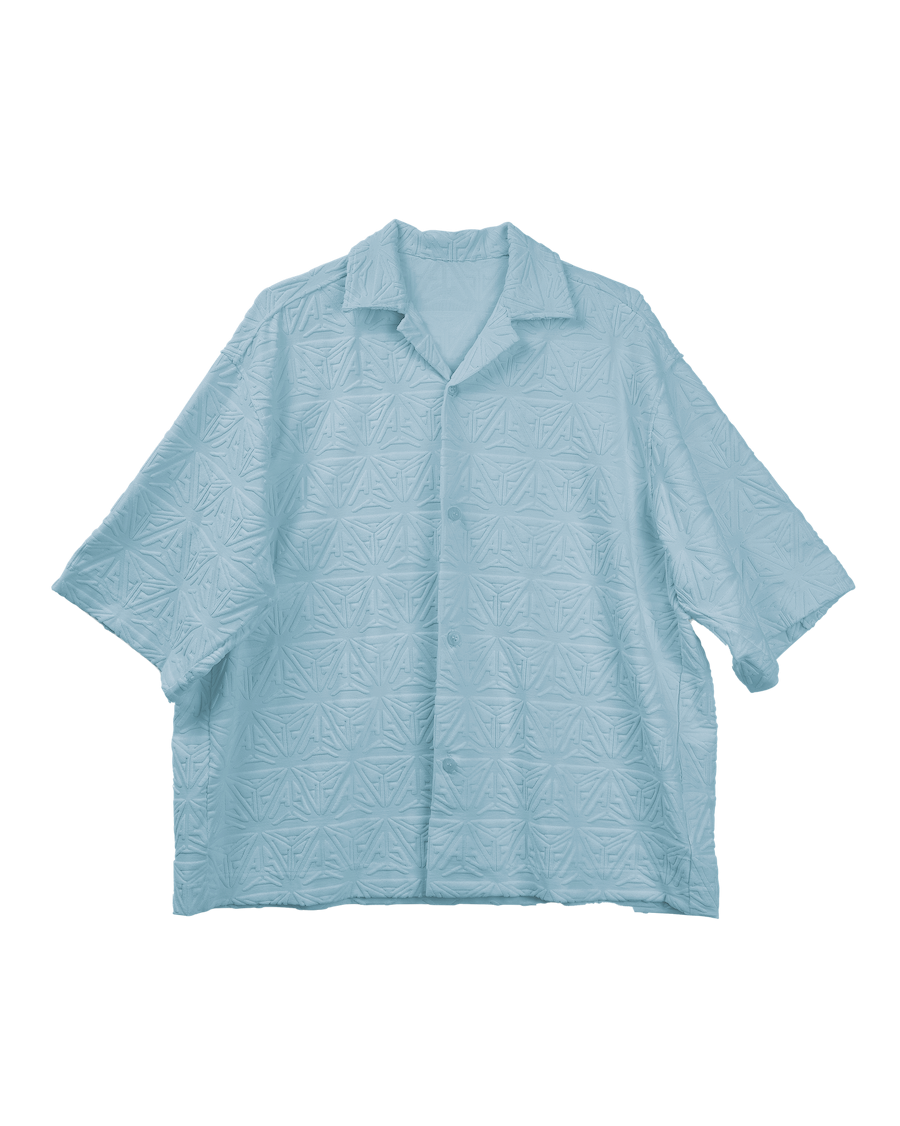 Monogram Plush Jersey Bowling Shirt Blue