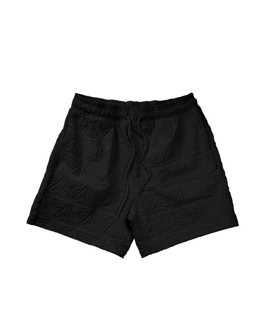 Monogram Plush Jersey Long Shorts Black