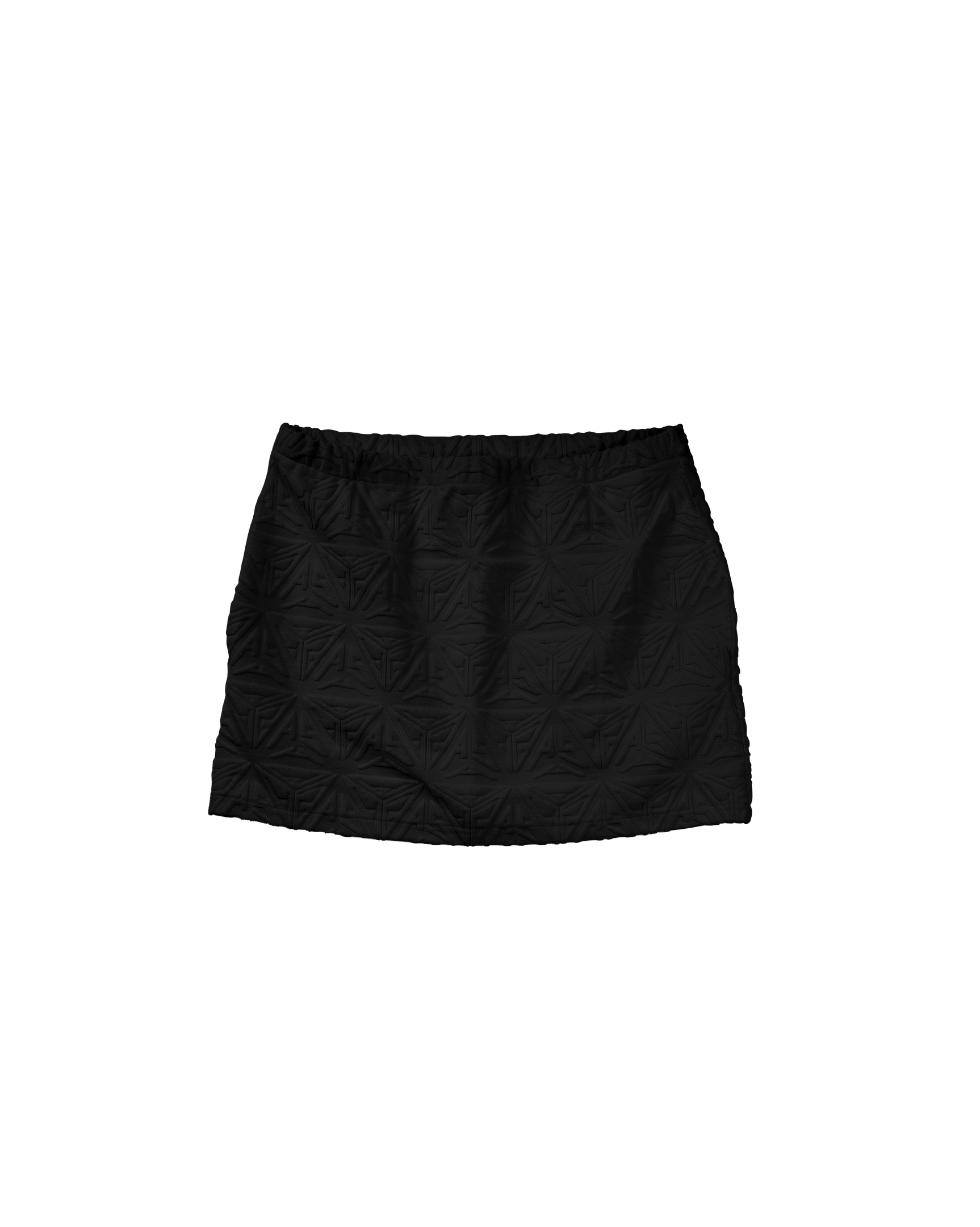 Monogram Plush A Line Mini Skirt Black