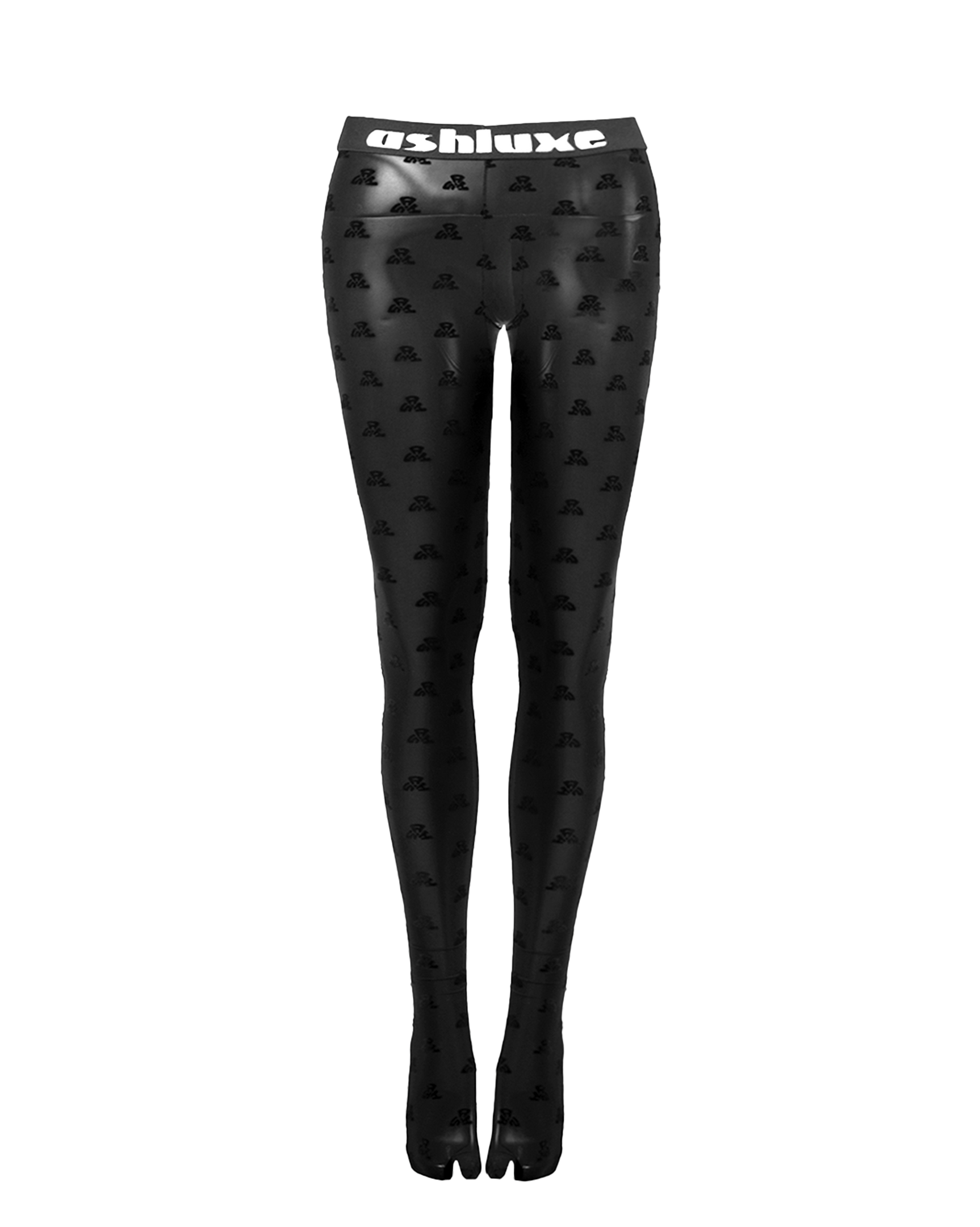 Ashluxe Mesh Branded Body  Leggings Black