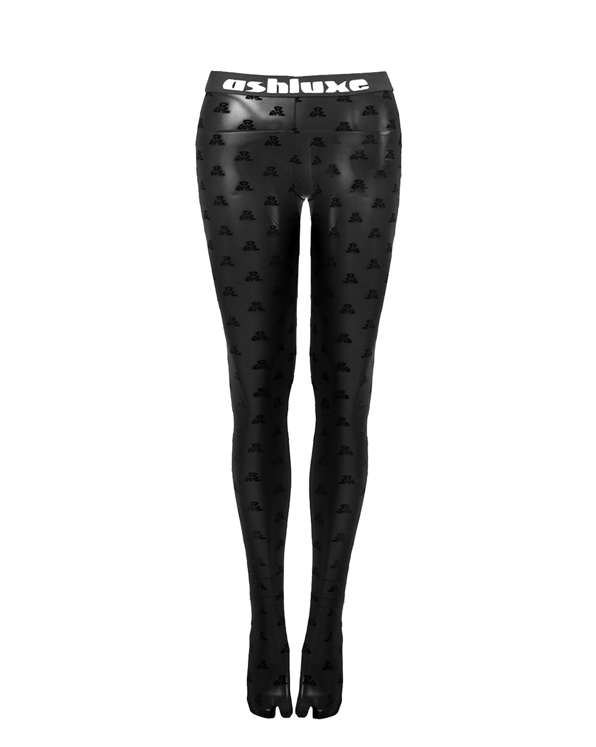 Ashluxe Mesh Branded Body  Leggings Black