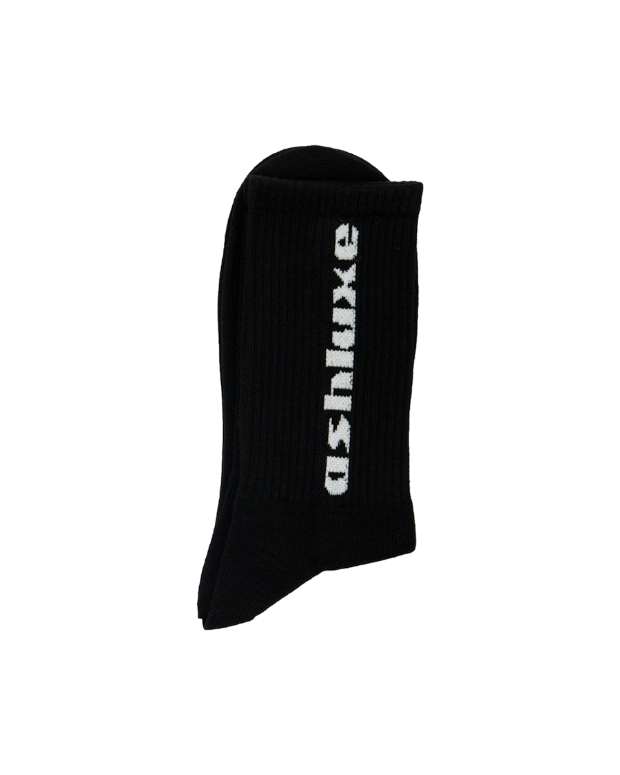 Ash Logo Socks Black White