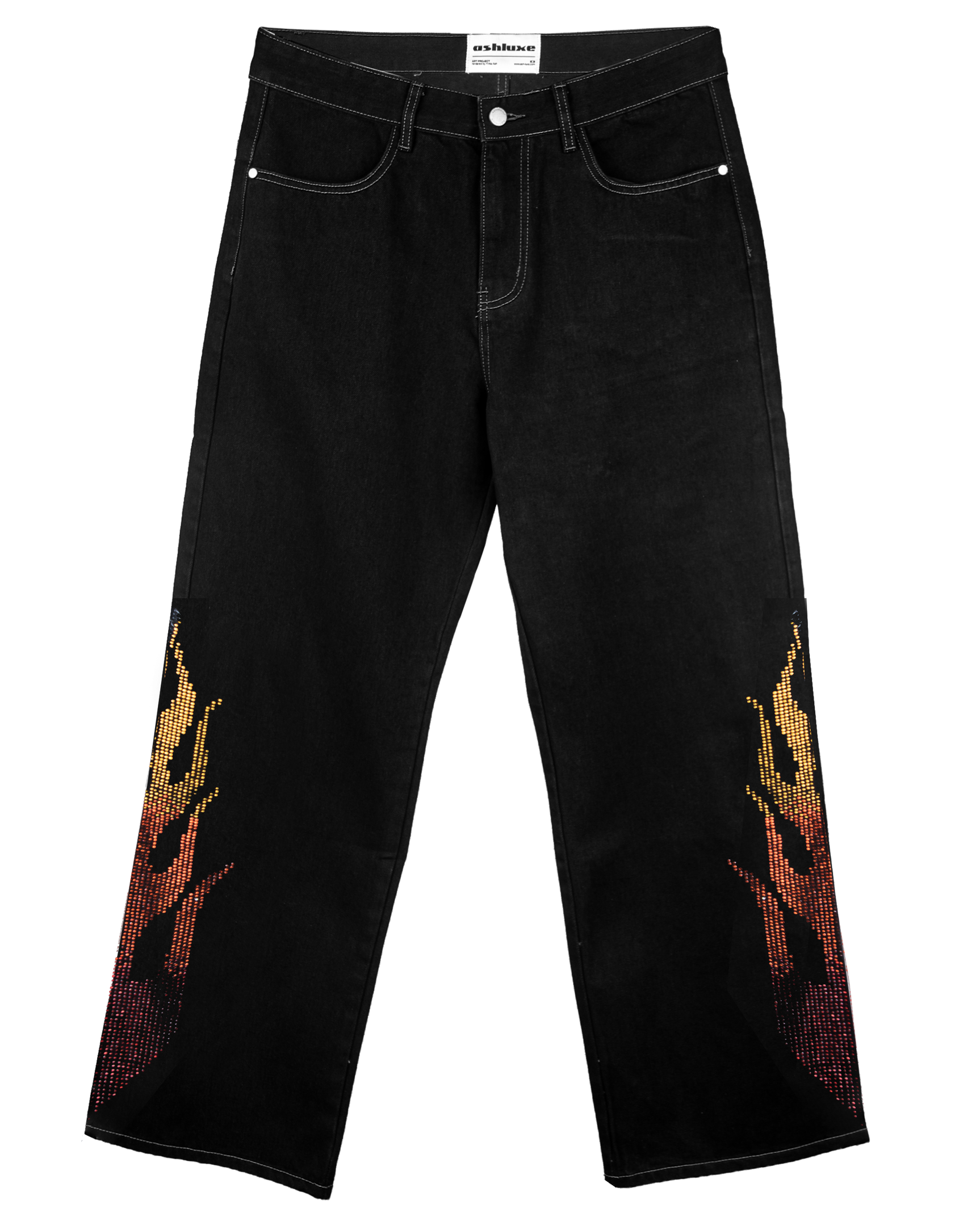Ashluxe Flame Denim Pants Black