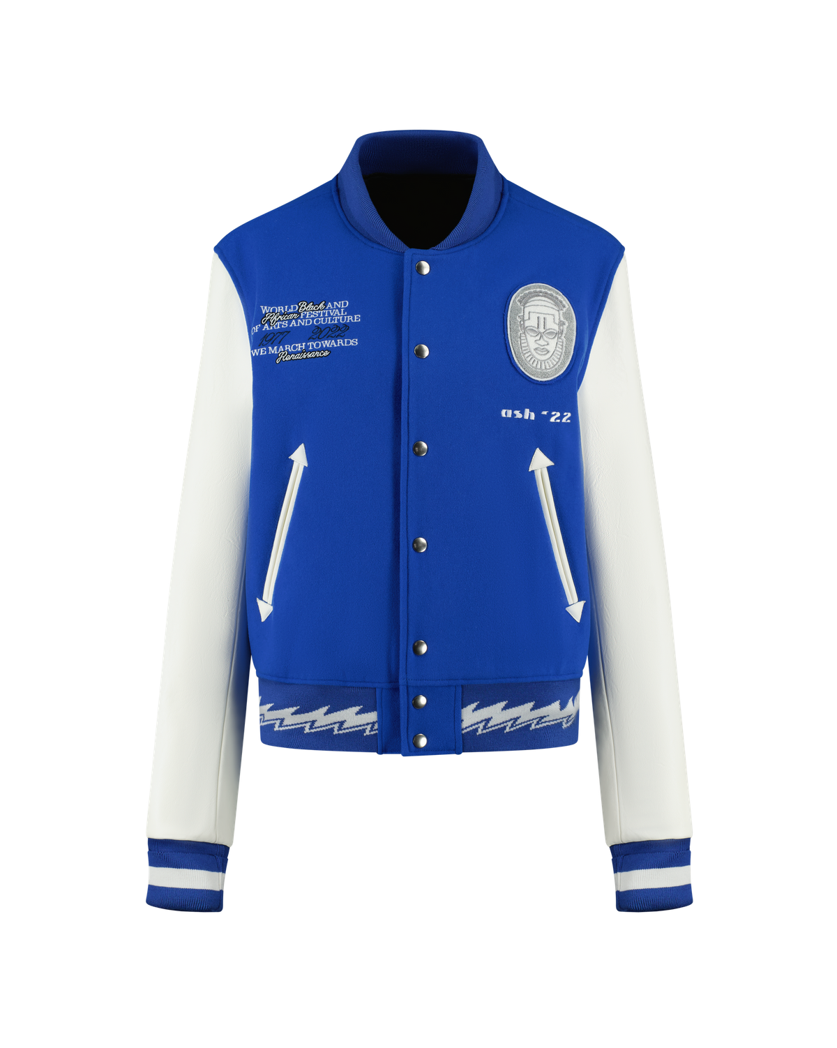 Ashluxe Mens Varsity Jacket Blue