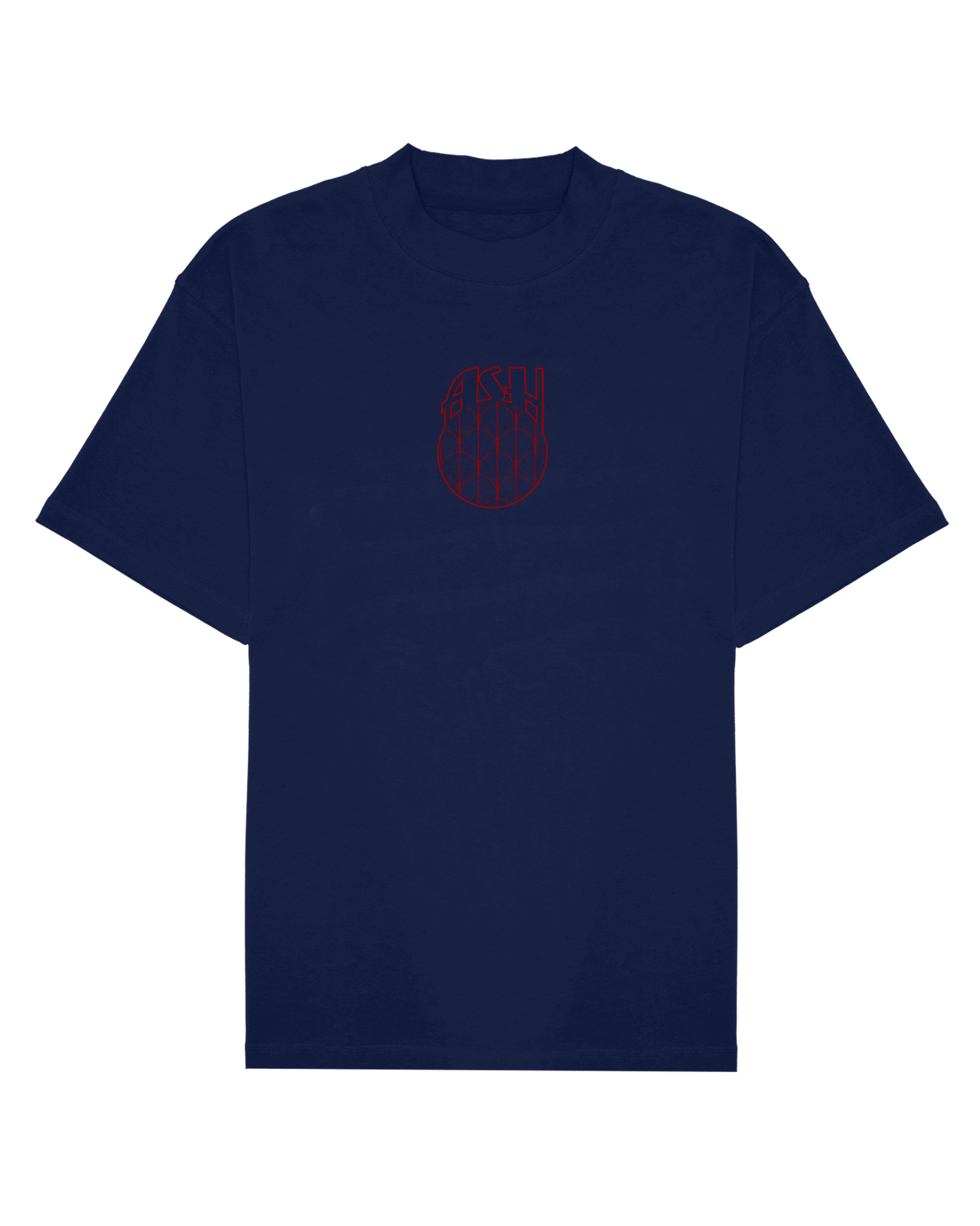 Ashluxe Stitched Emblem T-shirt Navy