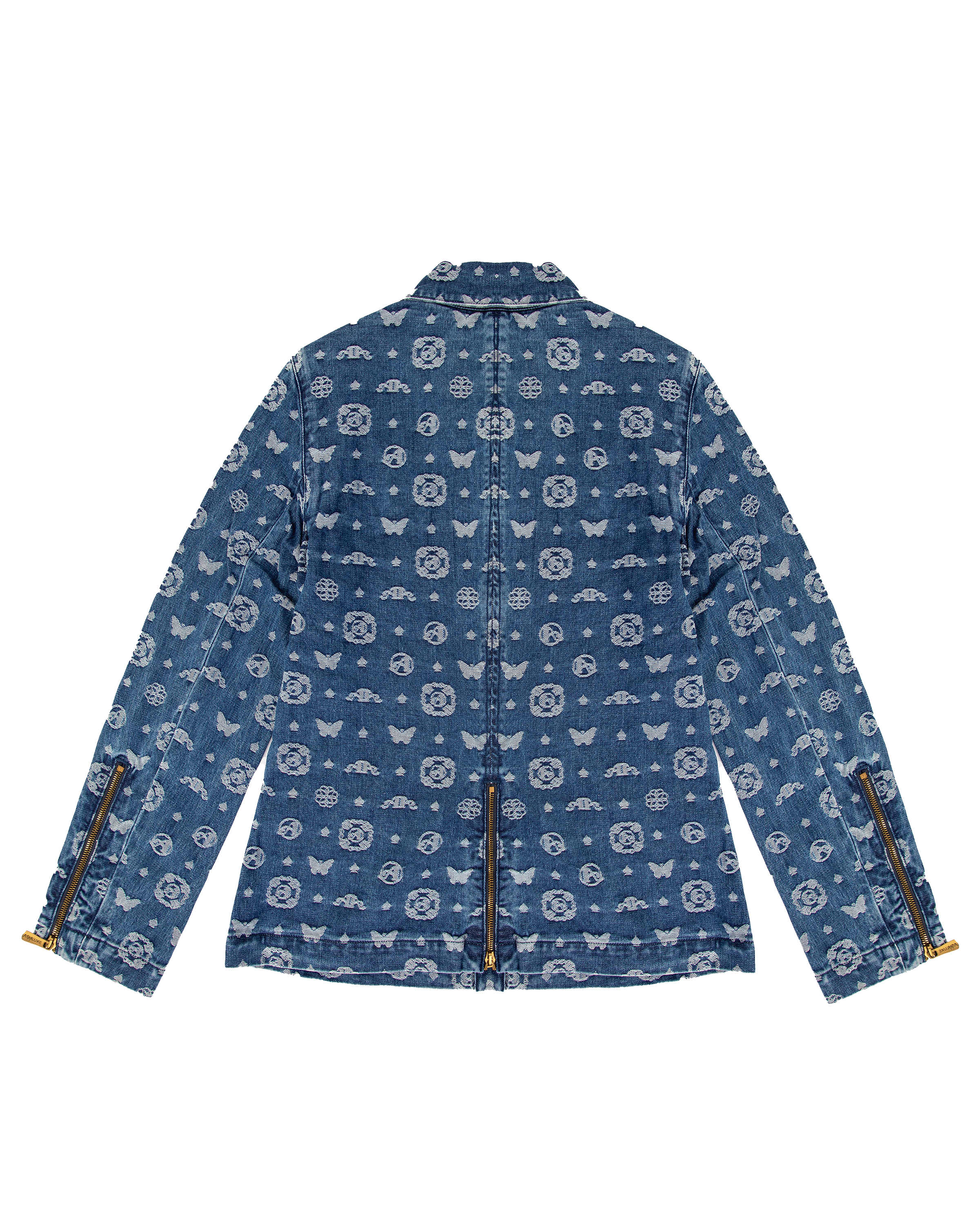 Ashluxe Paradise Pattern Female Denim Jacket Blue