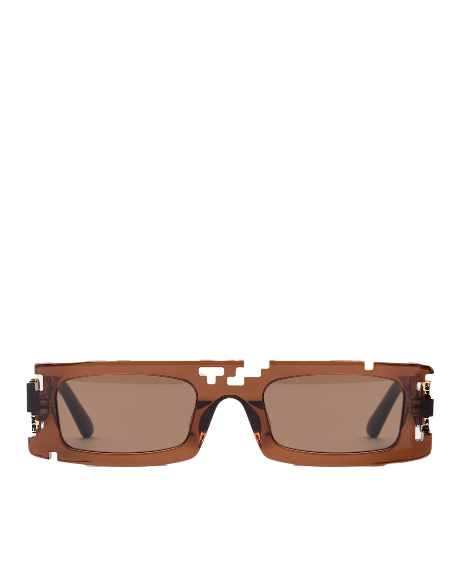 Ashluxe Pixel Cut Earth Brown Sunglasses
