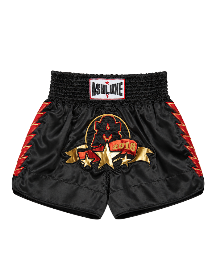 Ashluxe Boxing Trunk Black - Gold/Red