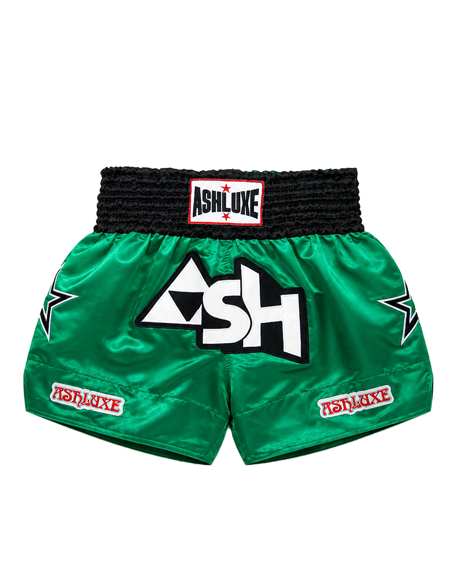 Ashluxe Boxing Trunk - Green/White