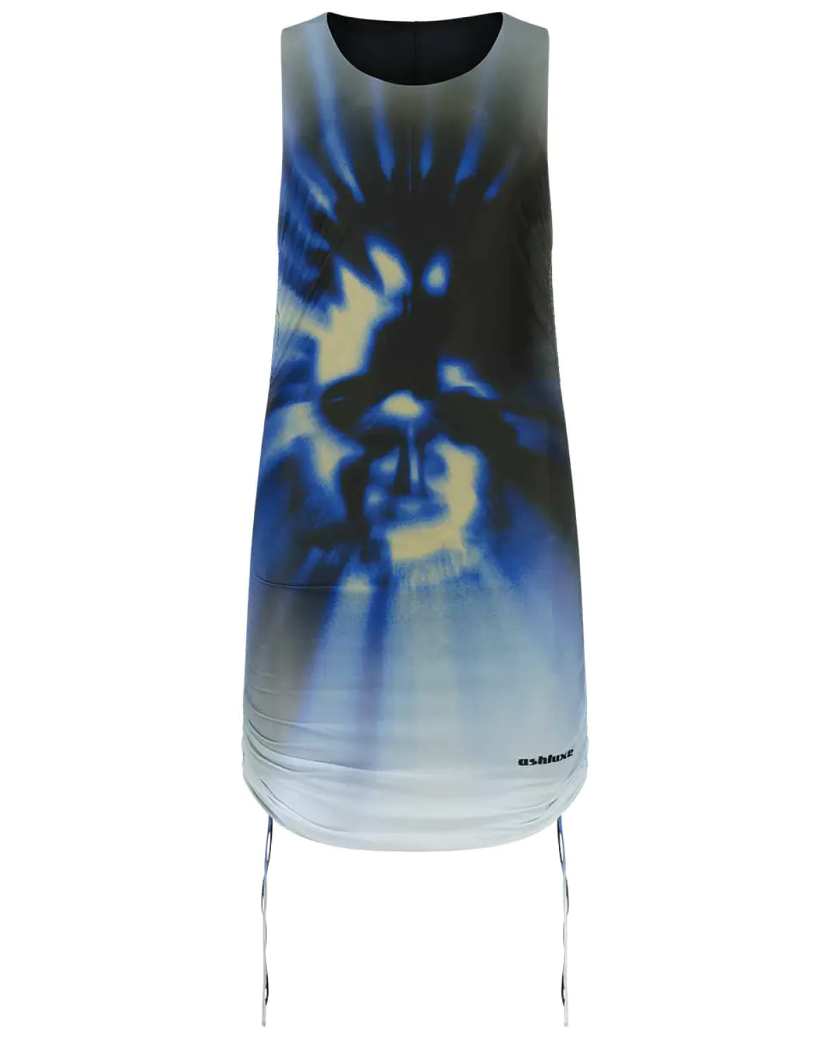 Ashluxe Female Mesh Draped Dress Blue