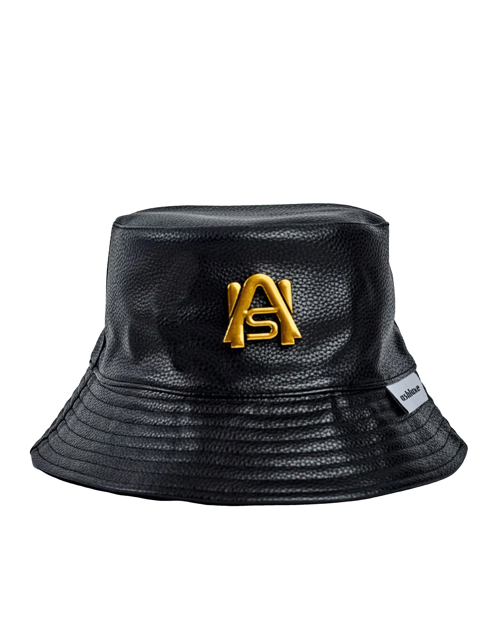 Ashluxe Leather Bucket Hat Black
