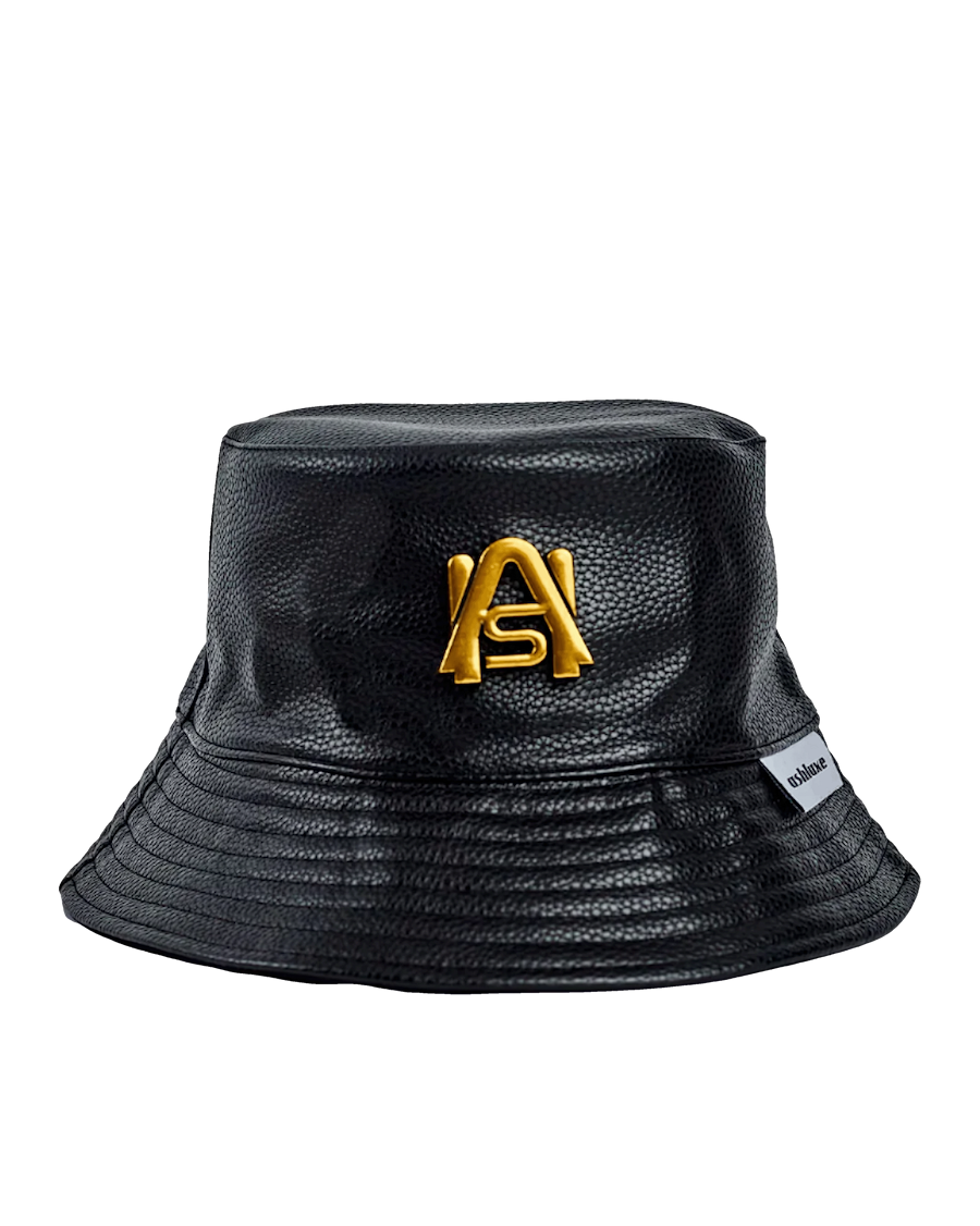 Ashluxe Leather Bucket Hat Black