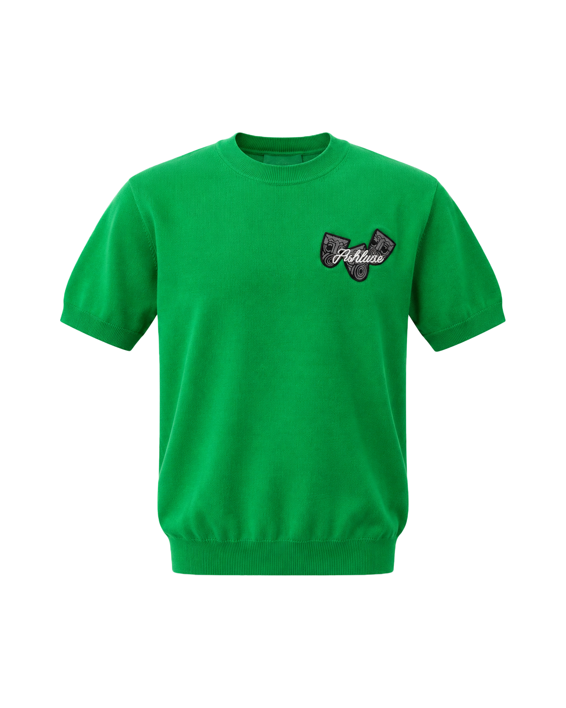Ashluxe Ribbed Mask badge Tees Green