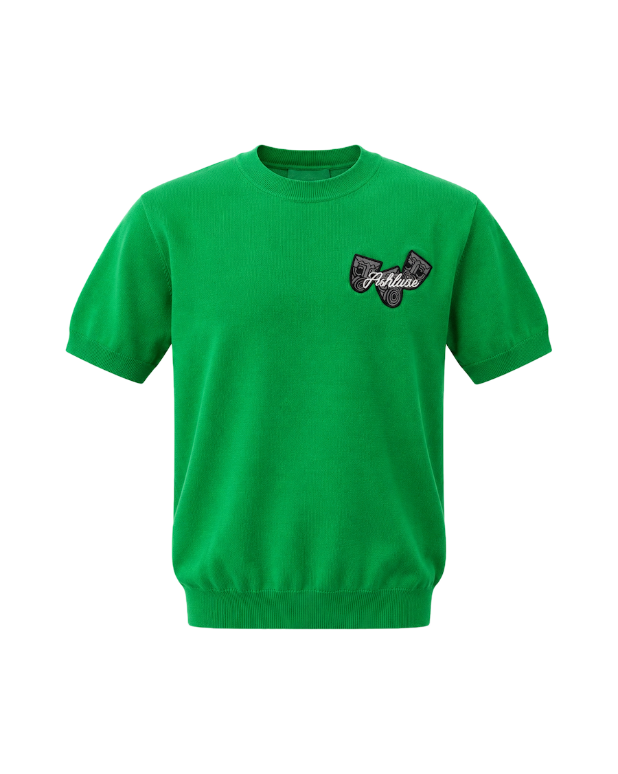 Ashluxe Ribbed Mask badge Tees Green