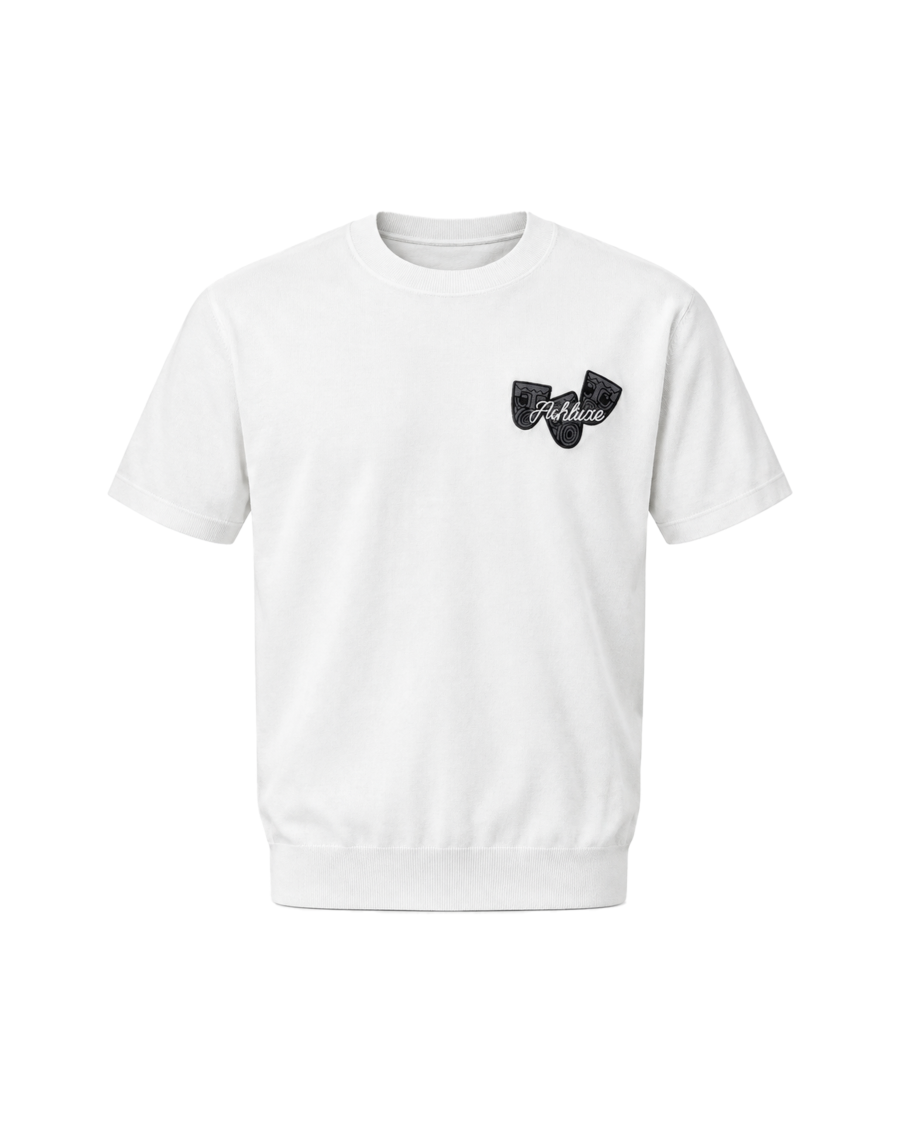Ashluxe Ribbed Mask badge Tees White