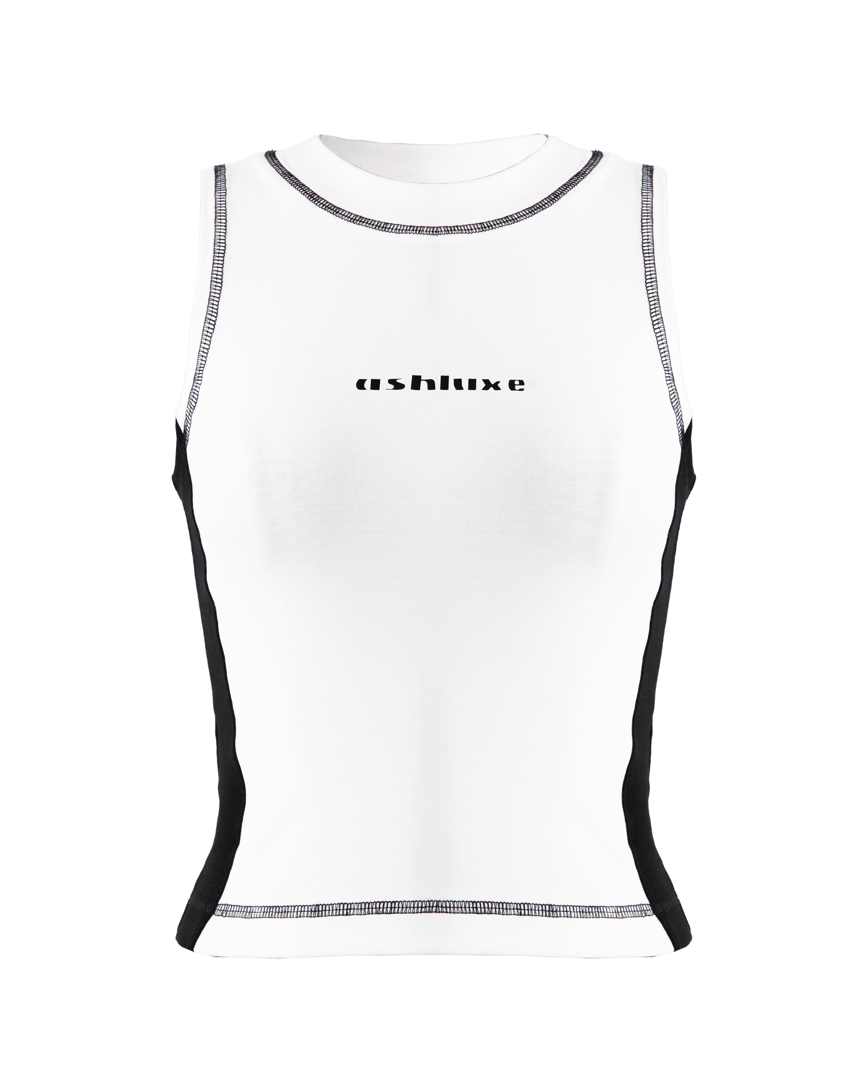 Ashluxe Threaded Tank Top White Black