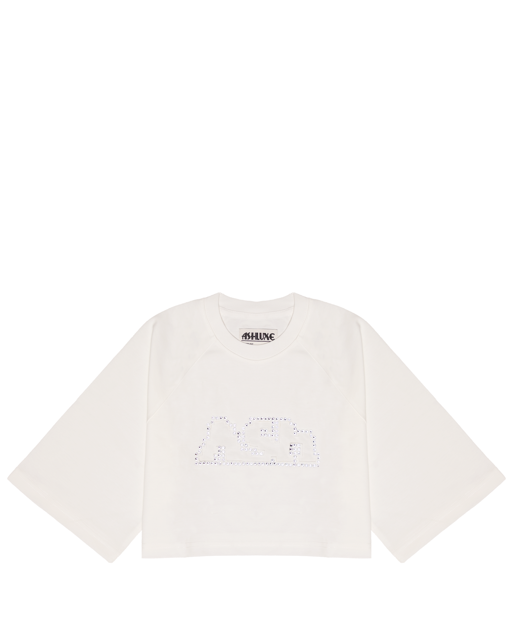 Ashluxe Bling Crop Tee White