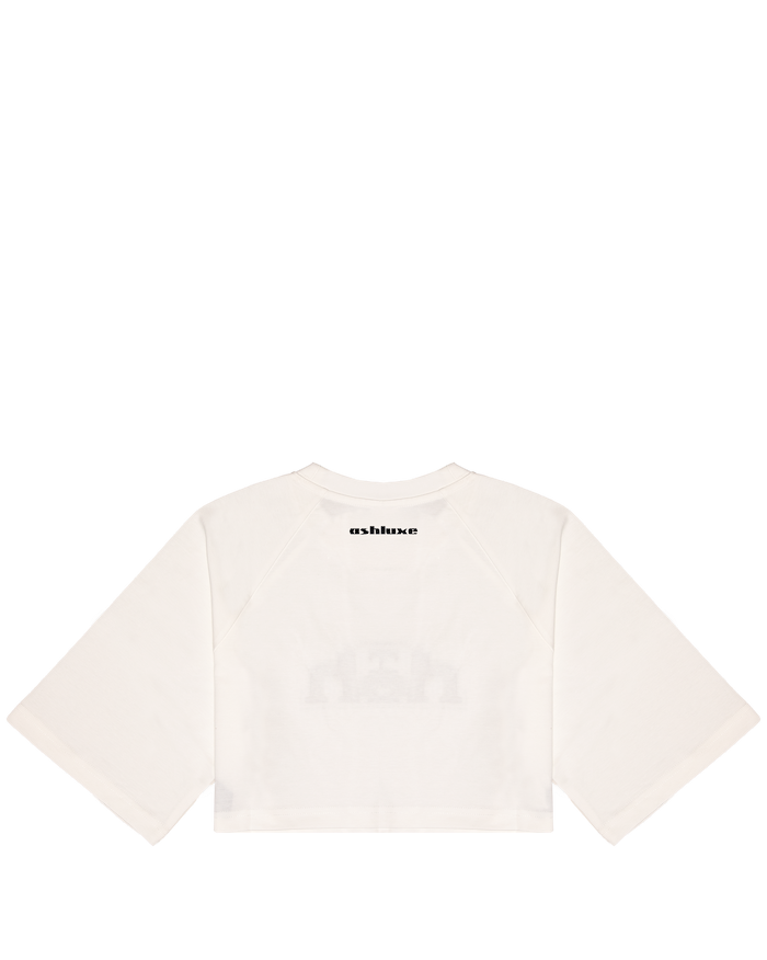 Ashluxe Bling Crop Tee White