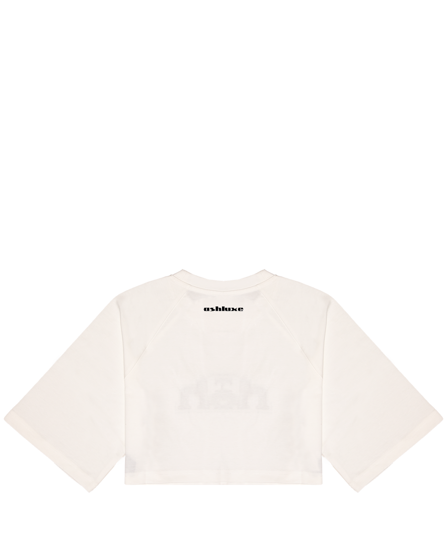 Ashluxe Bling Crop Tee White