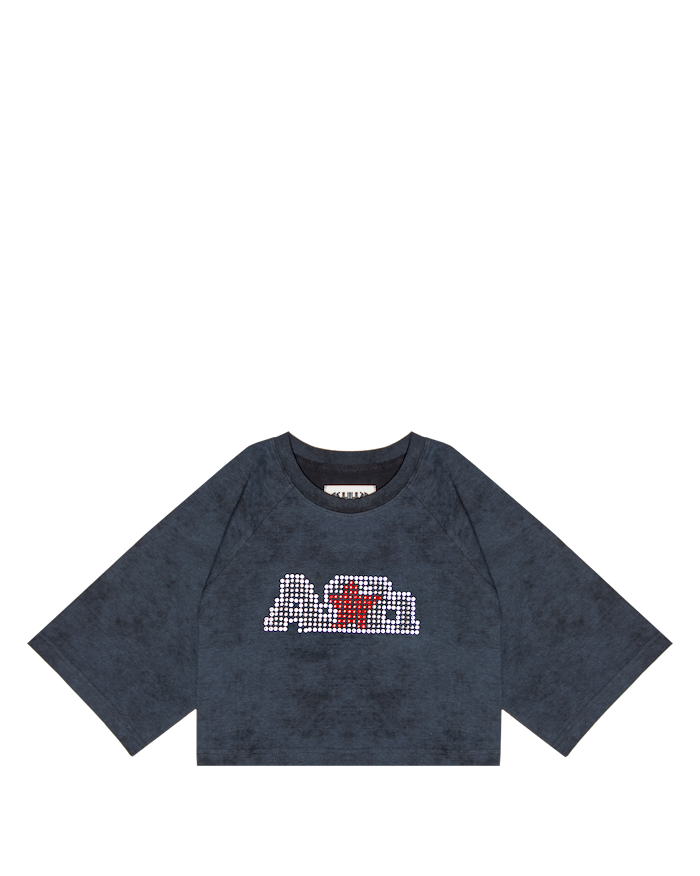 Ashluxe Bling Star Crop Tee Black