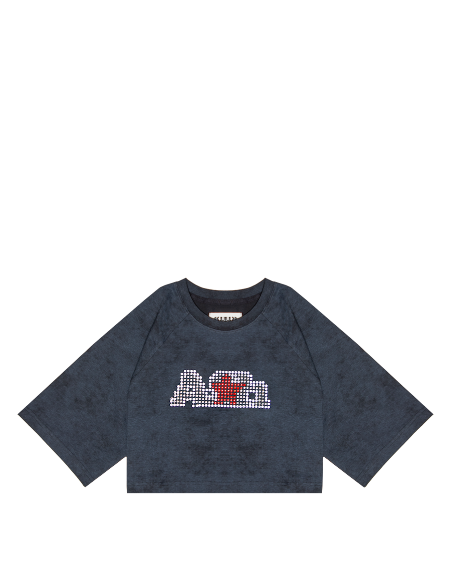 Ashluxe Bling Star Crop Tee Black
