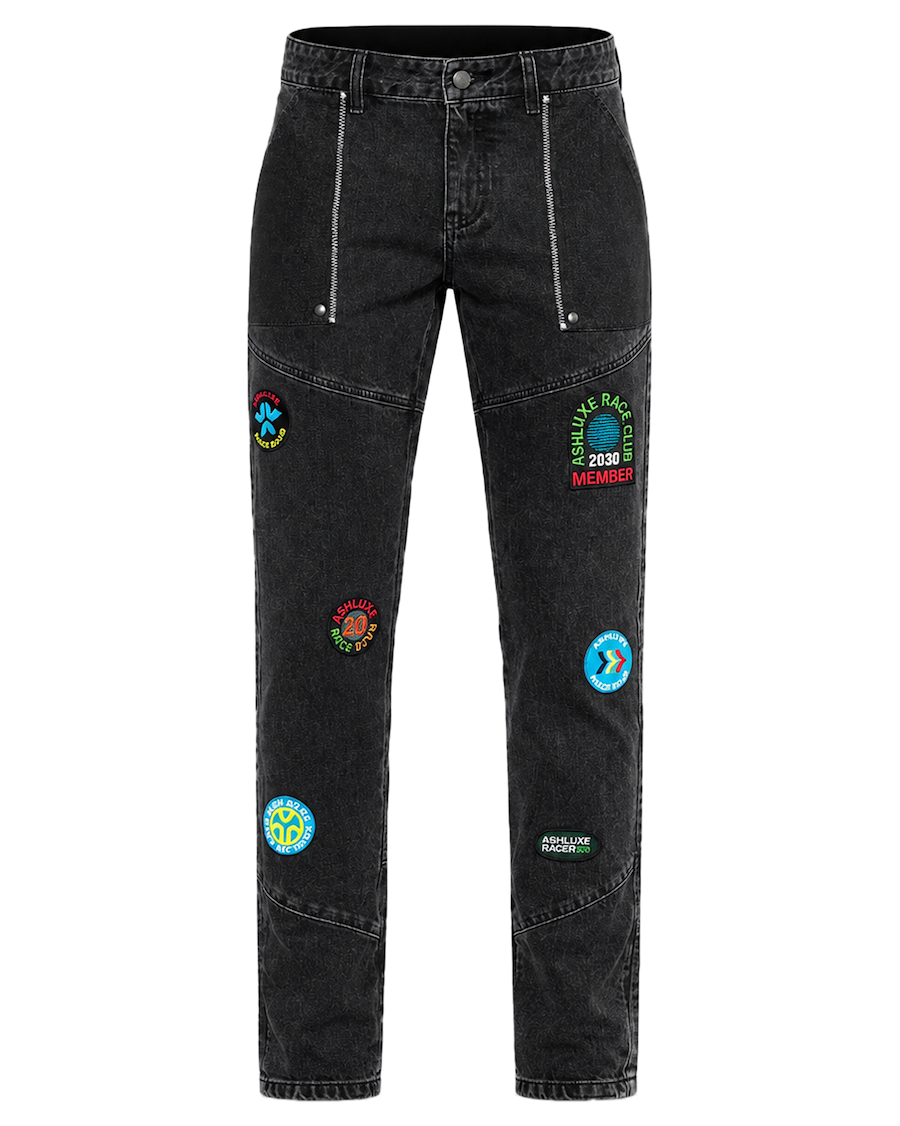 Ashluxe Race Club Denim Pant  Black