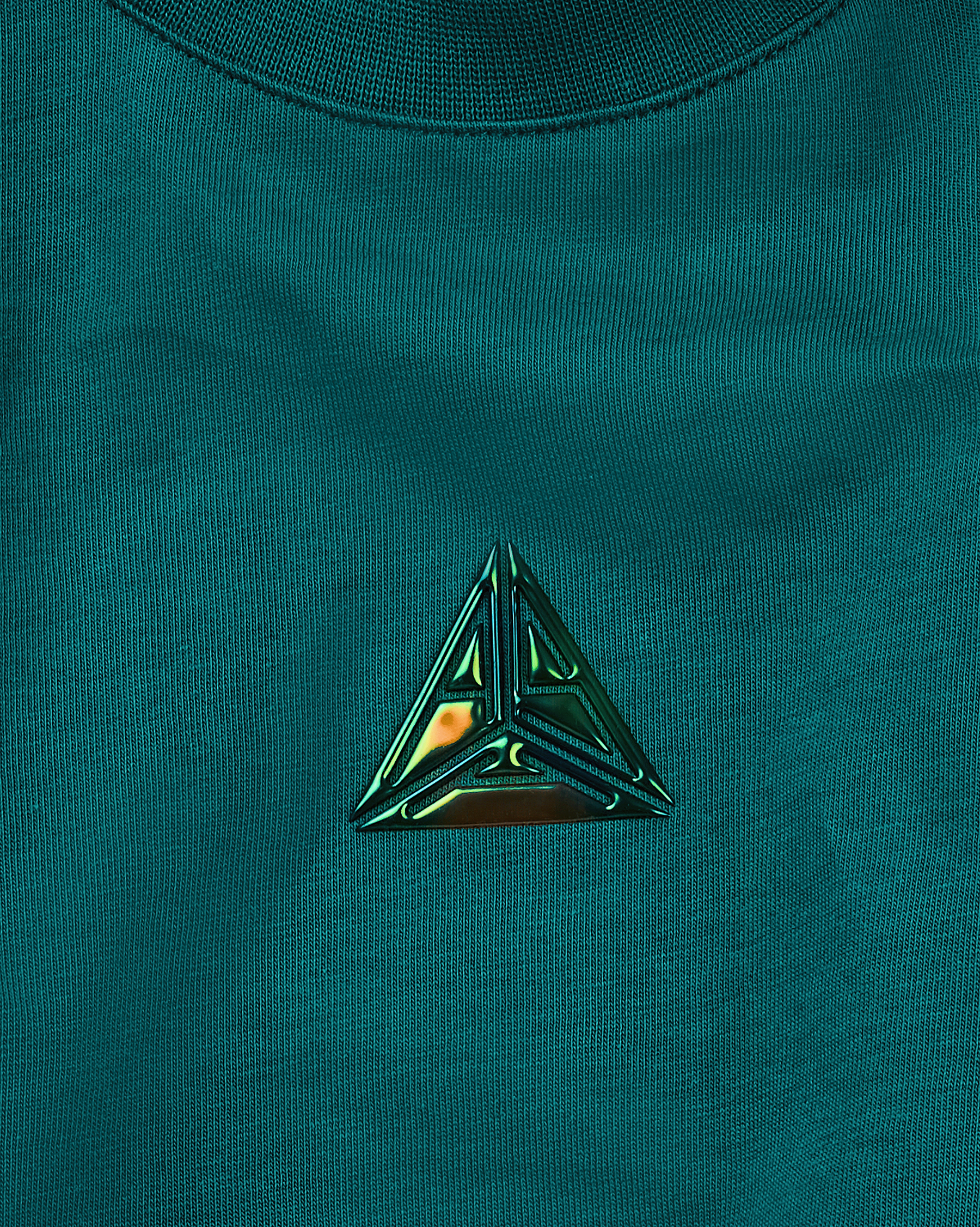 Metallic Logo Cropped T-Shirt Green