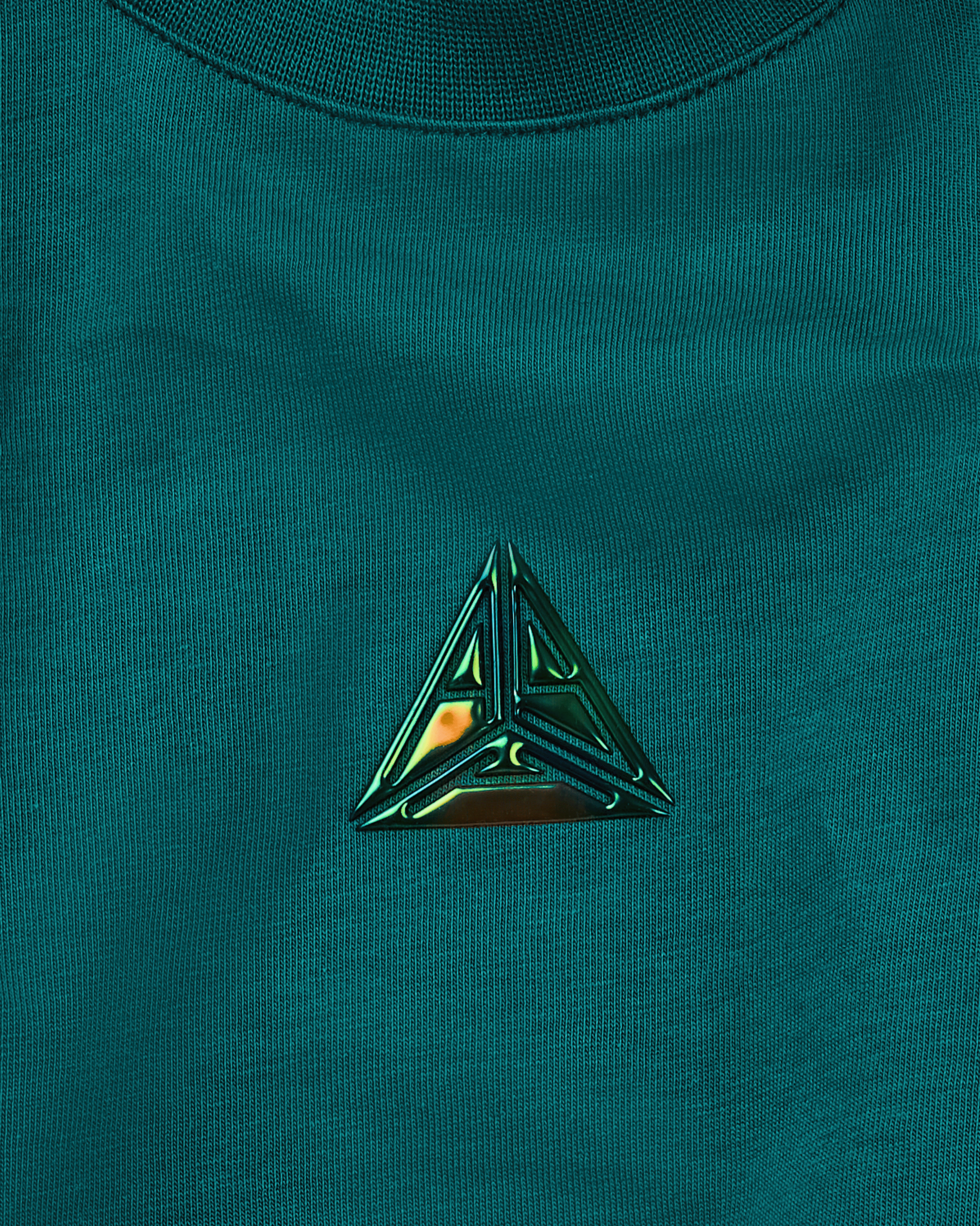 Metallic Logo Cropped T-Shirt Green