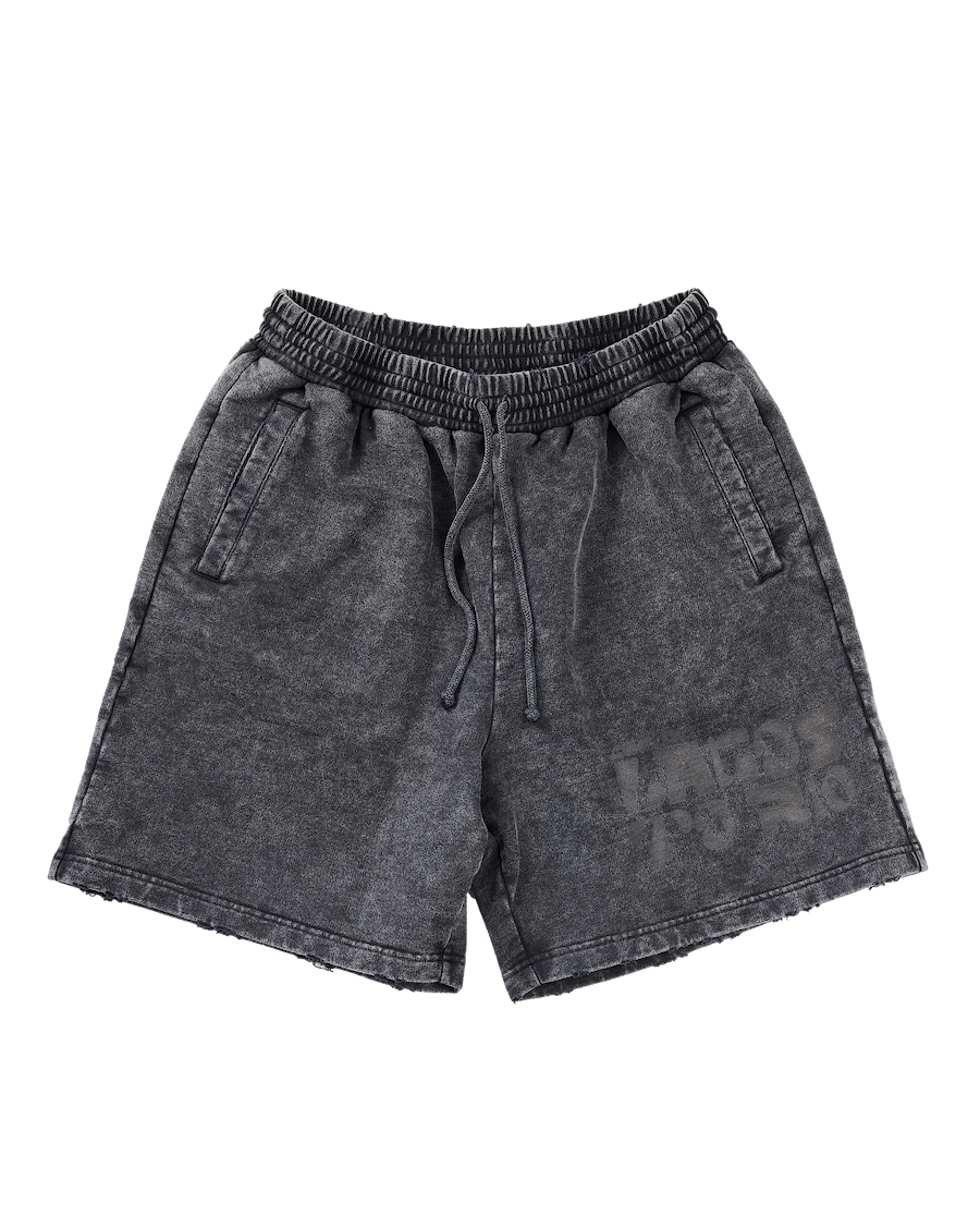 Ashluxe Vintage Acid Wash Shorts Black