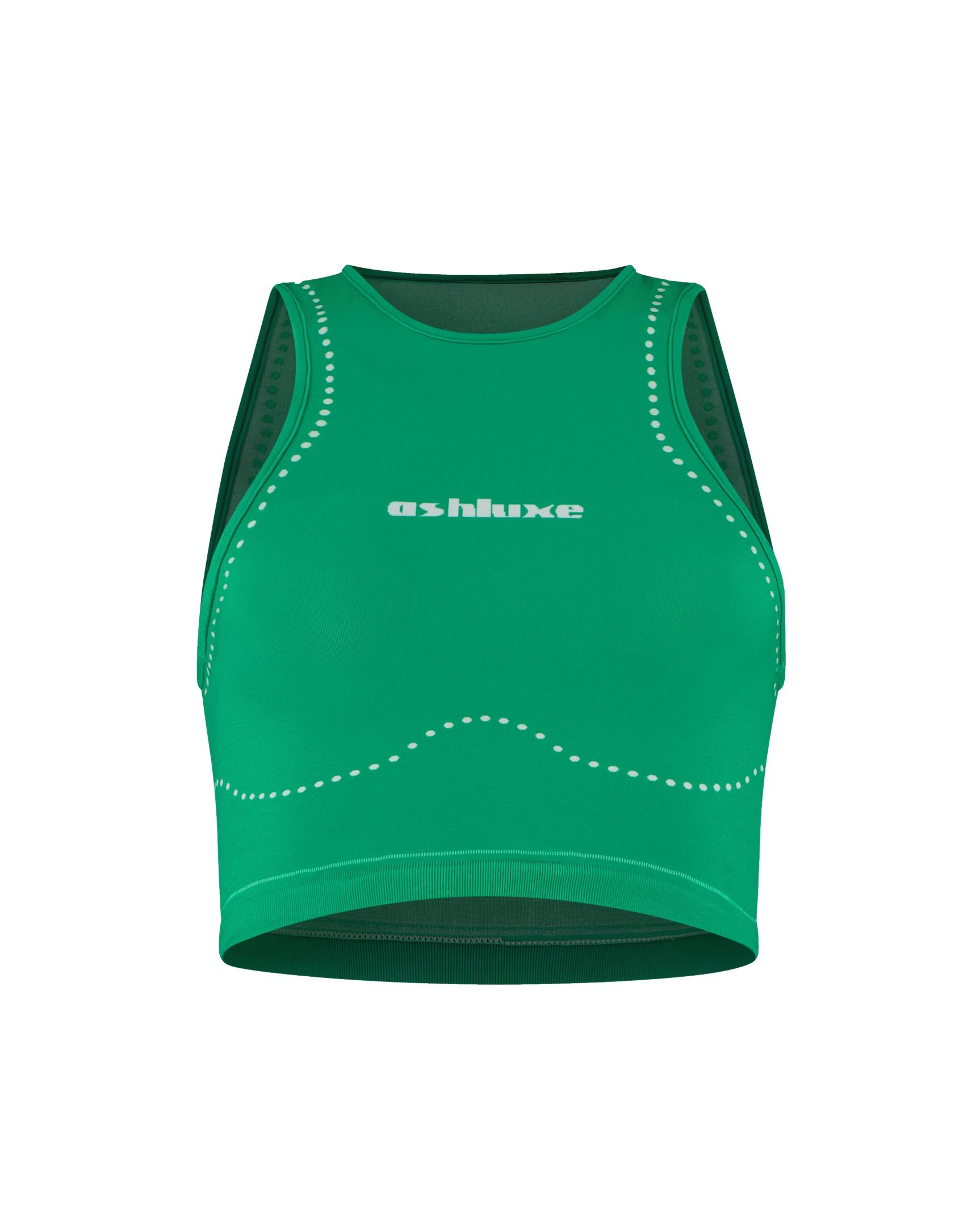 Ashluxe Female Active Top Green White