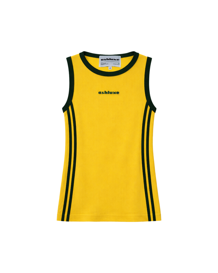Ashluxe Logo Embroidered Tank Top Yellow