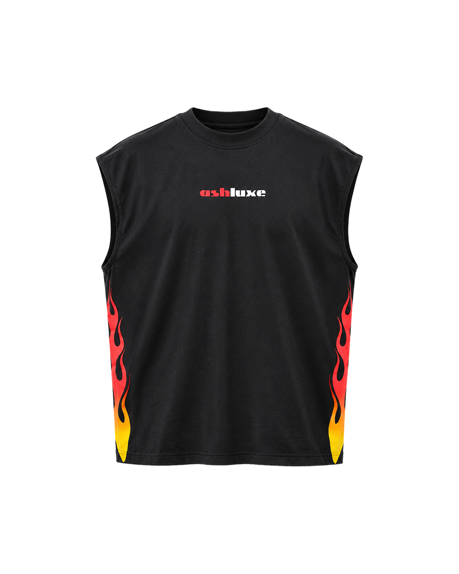 Flame Tank Top Black